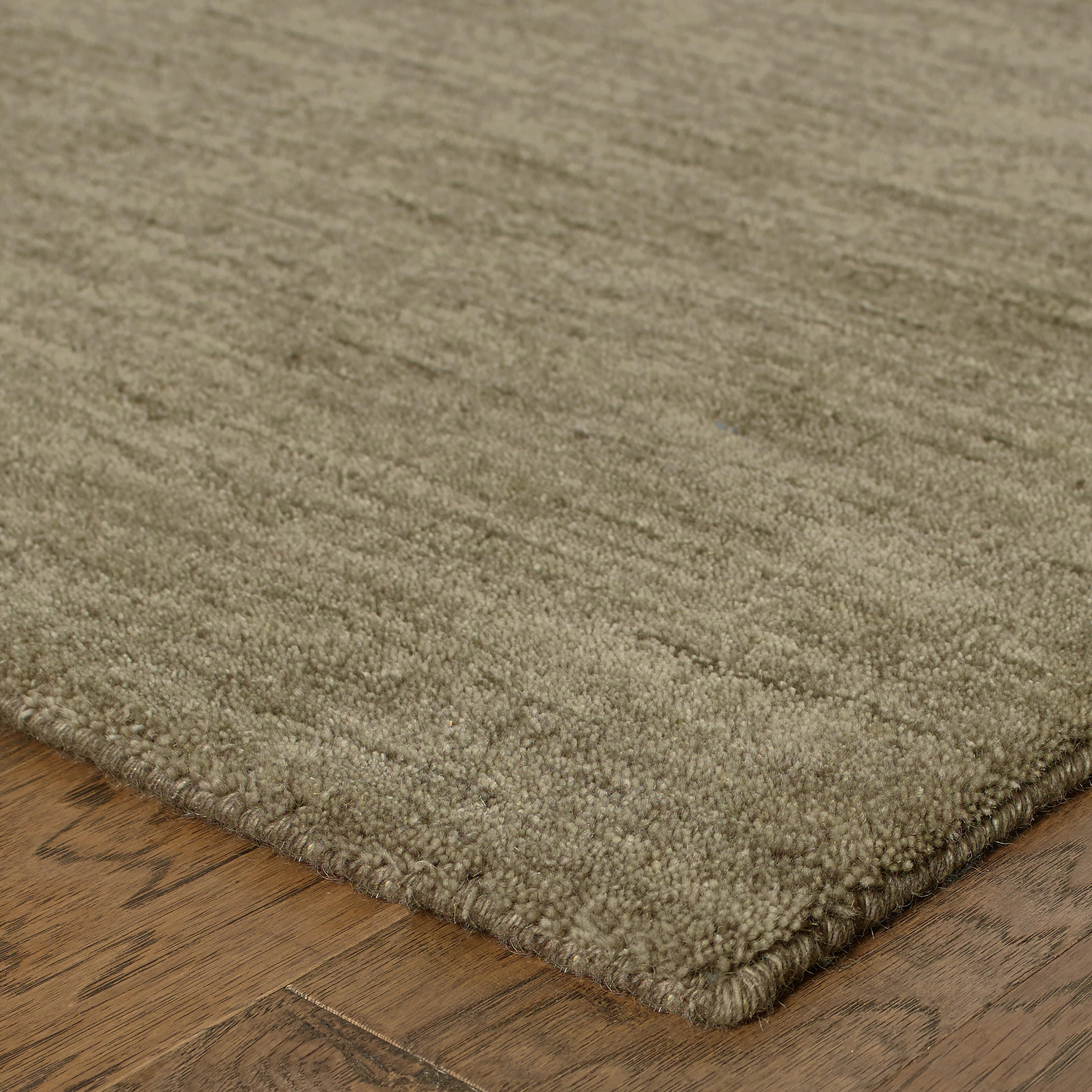 Aniston 27105 Oatmeal Area Rug, oatmeal solid wool area rug with heathered texture and warm handwoven surface.