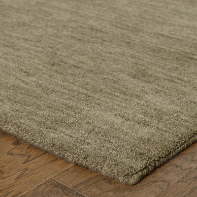 Aniston 27105 Oatmeal Area Rug, oatmeal solid wool area rug with heathered texture and warm handwoven surface.