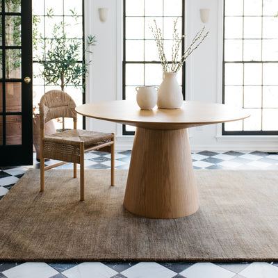 Aniston 27105 Oatmeal Area Rug, oatmeal solid wool area rug with heathered texture and warm handwoven surface.