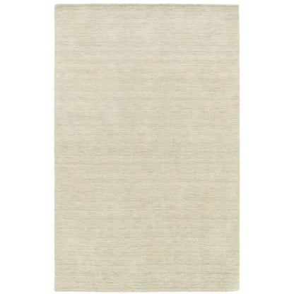 Aniston 27107 Beige Area Rug, beige solid wool area rug with subtle heathered texture and handwoven surface.