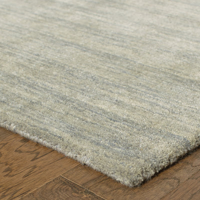 Aniston 27108 Grey Area Rug, grey solid wool area rug with heathered tonal texture and handwoven surface.