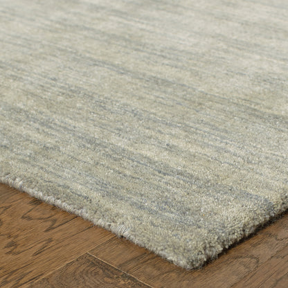 Aniston 27108 Grey Area Rug, grey solid wool area rug with heathered tonal texture and handwoven surface.