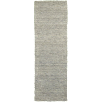 Aniston 27108 Grey Area Rug, grey solid wool area rug with heathered tonal texture and handwoven surface.