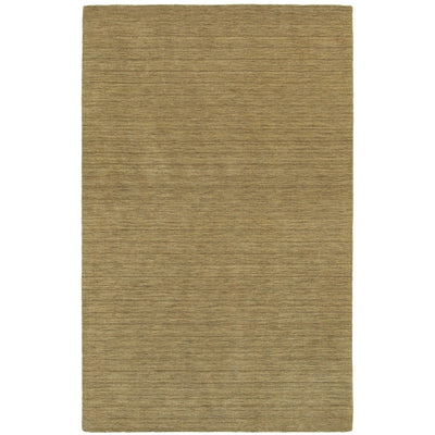 Aniston 27110 Gold Area Rug, gold solid wool area rug with heathered tonal depth and handwoven texture.