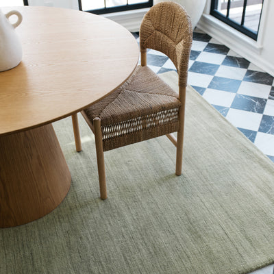 Aniston II 27115 Silver Area Rug, silver solid wool area rug with heathered texture and plush hand-tufted surface.