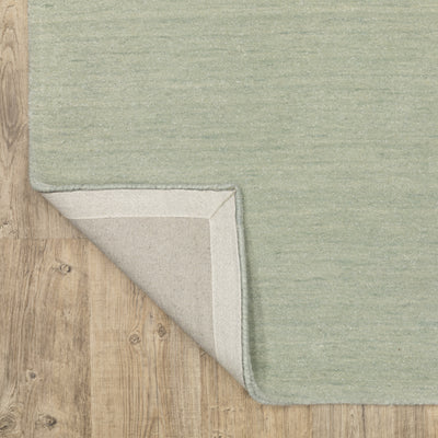 Aniston II 27115 Silver Area Rug, silver solid wool area rug with heathered texture and plush hand-tufted surface.