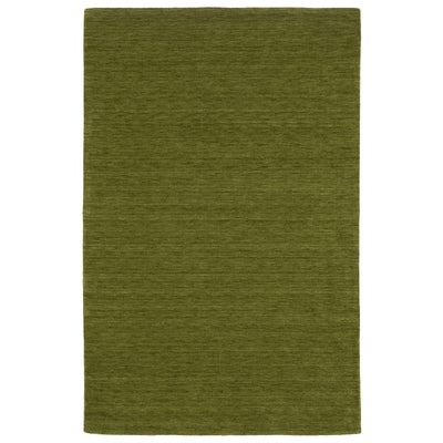 Aniston II 27116 Olive Green Area Rug, olive green solid wool area rug with heathered texture and plush hand-tufted surface.