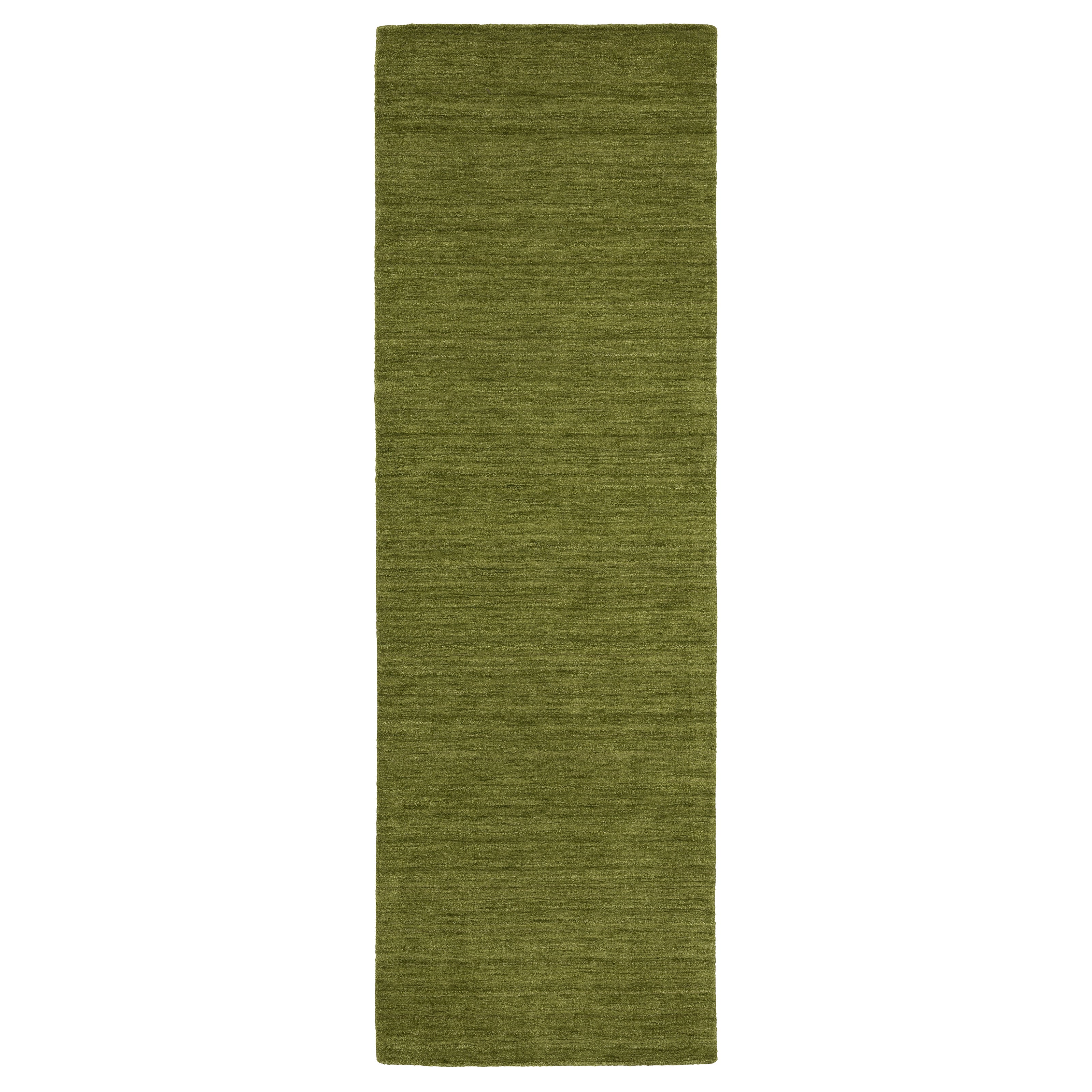 Aniston II 27116 Olive Green Area Rug, olive green solid wool area rug with heathered texture and plush hand-tufted surface.