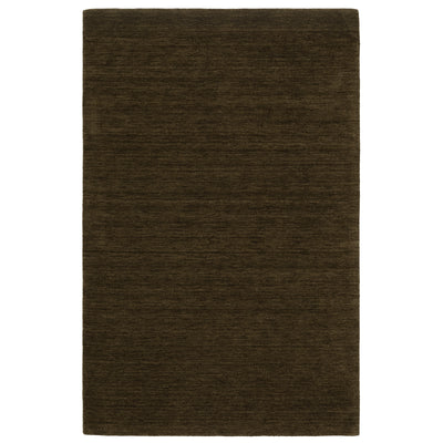 Aniston II 27117 Brown Area Rug, brown solid wool area rug with heathered texture and plush hand-tufted surface.