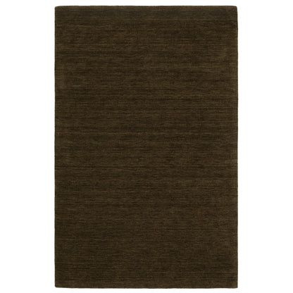 Aniston II 27117 Brown Area Rug, brown solid wool area rug with heathered texture and plush hand-tufted surface.