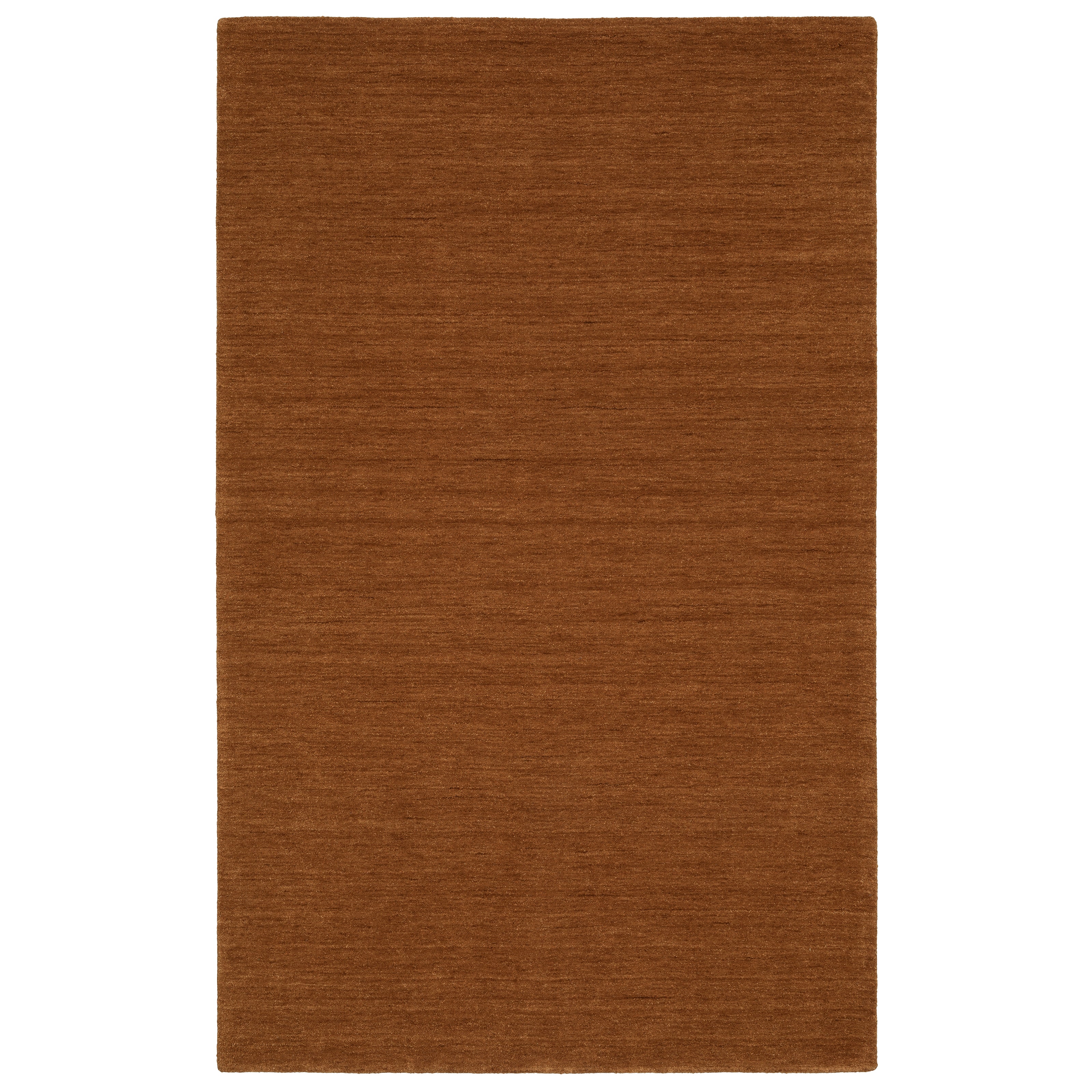 Aniston II 27118 Rust Area Rug, rust solid wool area rug with heathered texture and plush hand-tufted surface.