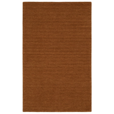 Aniston II 27118 Rust Area Rug, rust solid wool area rug with heathered texture and plush hand-tufted surface.