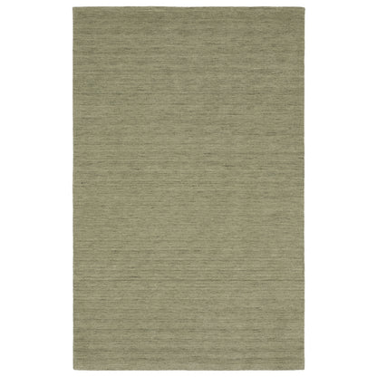 Aniston II 27120 Sage Green Area Rug, sage green solid wool area rug with heathered texture and plush hand-tufted surface.