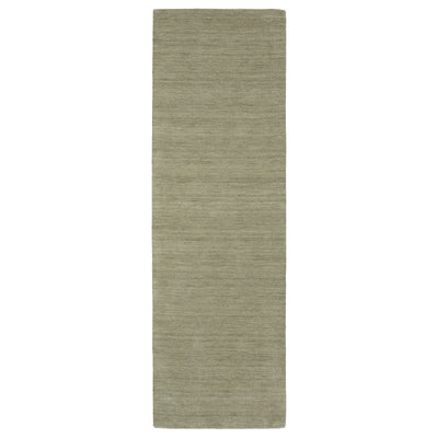 Aniston II 27120 Sage Green Area Rug, sage green solid wool area rug with heathered texture and plush hand-tufted surface.