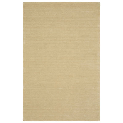 Aniston II 27122 Beige Area Rug, beige solid wool area rug with heathered texture and plush hand-tufted surface.
