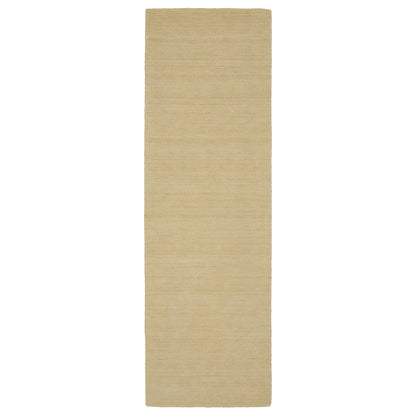 Aniston II 27122 Beige Area Rug, beige solid wool area rug with heathered texture and plush hand-tufted surface.