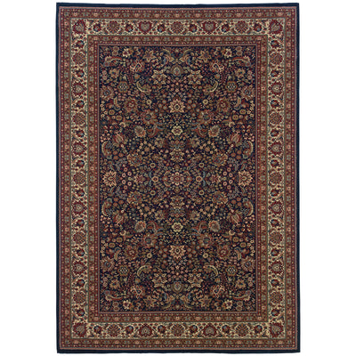 Ariana 113B2 Blue/Red Area Rug, blue, red traditional oriental area rug with crisp colors and detailed handmade collector-rug look.