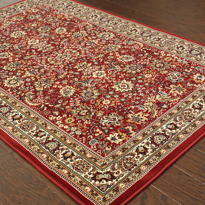 Ariana 113R3 Red/Ivory Area Rug, red ivory traditional oriental area rug with crisp palette and detailed collector-style pattern.