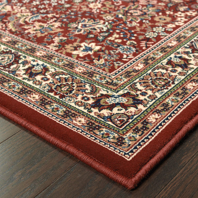Ariana 113R3 Red/Ivory Area Rug, red ivory traditional oriental area rug with crisp palette and detailed collector-style pattern.