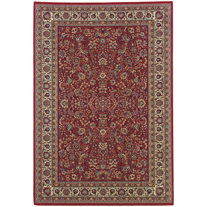 Ariana 113R3 Red/Ivory Area Rug, red ivory traditional oriental area rug with crisp palette and detailed collector-style pattern.