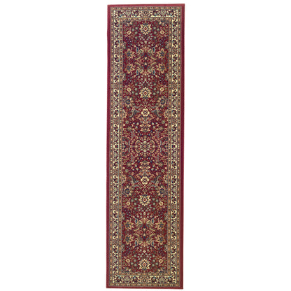 Ariana 113R3 Red/Ivory Area Rug, red ivory traditional oriental area rug with crisp palette and detailed collector-style pattern.