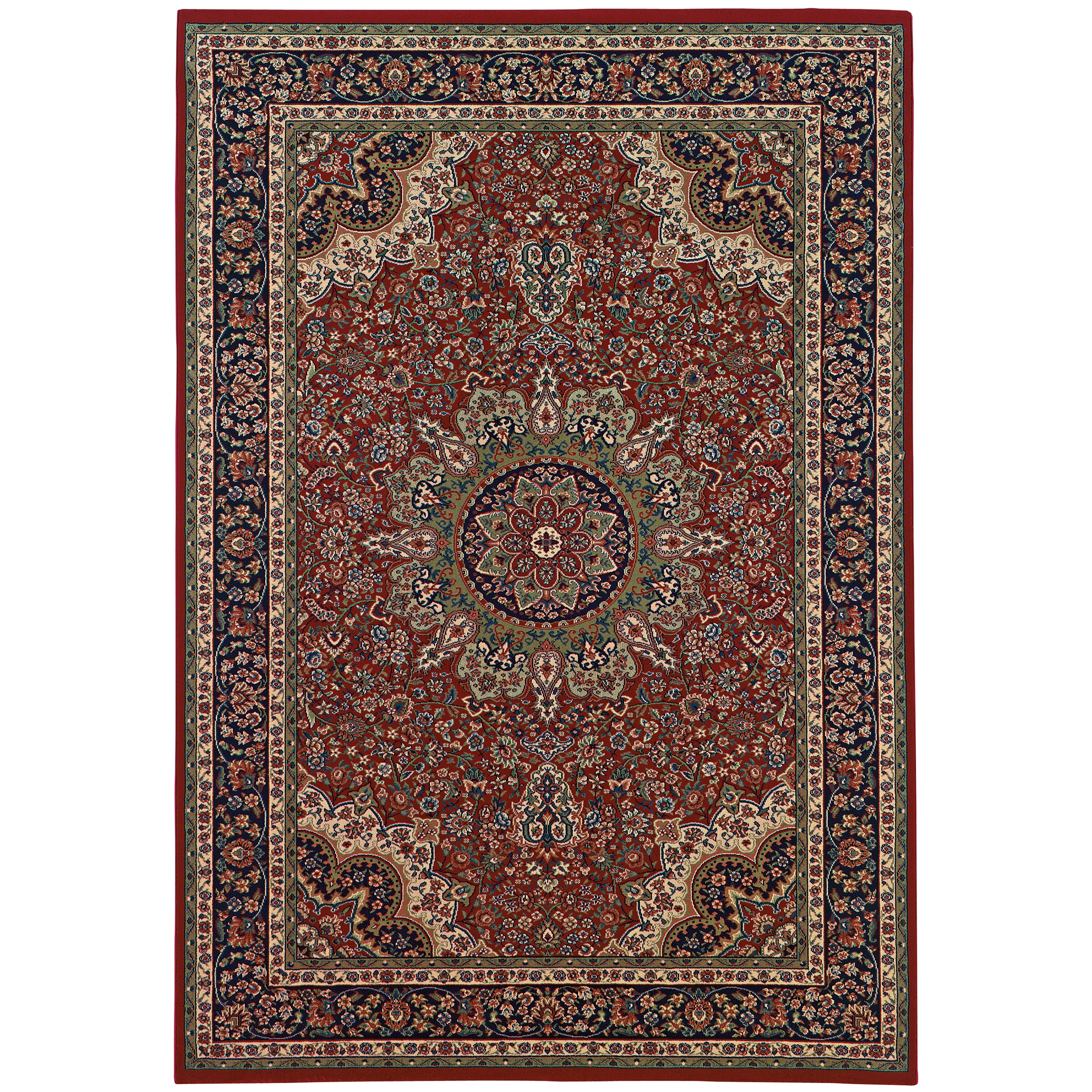 Ariana 116R3 Red/Blue Area Rug, red, blue traditional oriental area rug with crisp colors and detailed handmade collector-rug look.