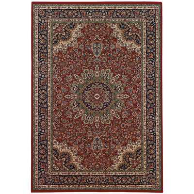 Ariana 116R3 Red/Blue Area Rug, red, blue traditional oriental area rug with crisp colors and detailed handmade collector-rug look.