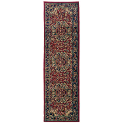 Ariana 116R3 Red/Blue Area Rug, red, blue traditional oriental area rug with crisp colors and detailed handmade collector-rug look.