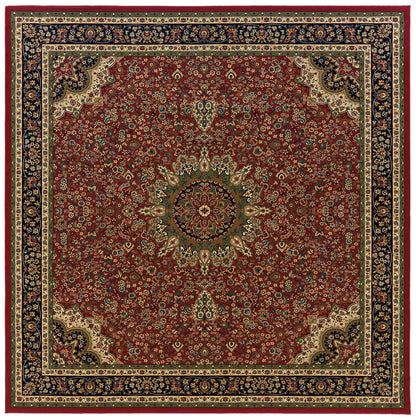 Ariana 116R3 Red/Blue Area Rug, red, blue traditional oriental area rug with crisp colors and detailed handmade collector-rug look.