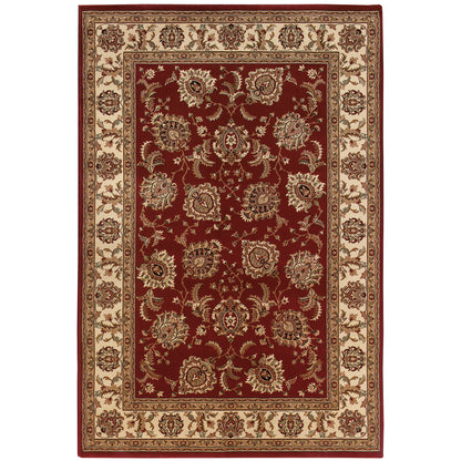 Ariana 117C3 Red/Ivory Area Rug, red ivory traditional oriental area rug with intricate pattern work and classic collector-rug style.