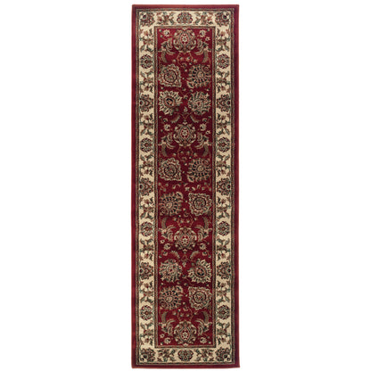 Ariana 117C3 Red/Ivory Area Rug, red ivory traditional oriental area rug with intricate pattern work and classic collector-rug style.