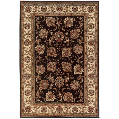 Ariana 117D3 Brown/Ivory Area Rug, brown ivory traditional oriental area rug with crisp updated hues and detailed pattern work.