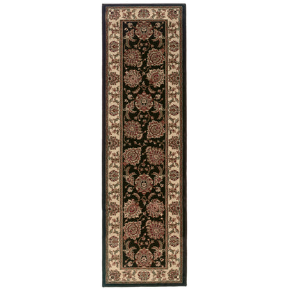Ariana 117D3 Brown/Ivory Area Rug, brown ivory traditional oriental area rug with crisp updated hues and detailed pattern work.