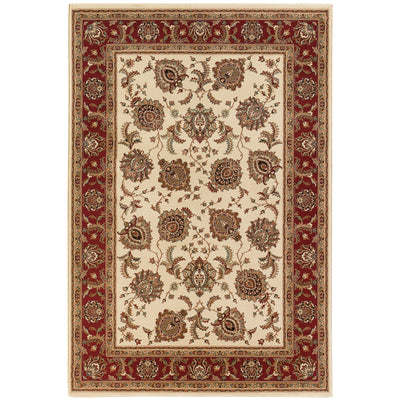 Ariana 117J3 Ivory/Red Area Rug, ivory red traditional oriental area rug with polished Old-World styling and fine pattern detail.