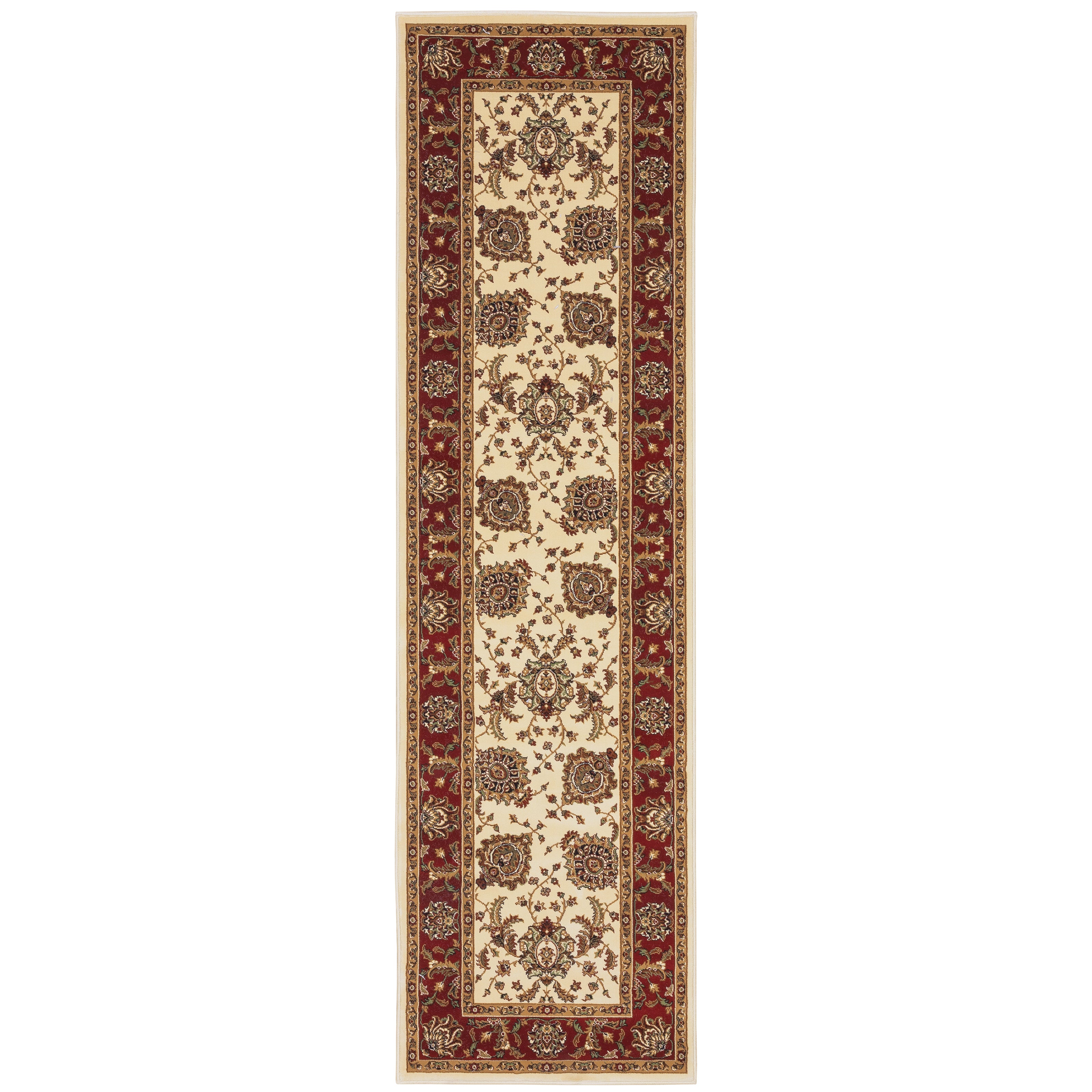 Ariana 117J3 Ivory/Red Area Rug, ivory red traditional oriental area rug with polished Old-World styling and fine pattern detail.
