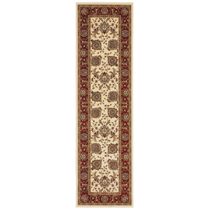Ariana 117J3 Ivory/Red Area Rug, ivory red traditional oriental area rug with polished Old-World styling and fine pattern detail.