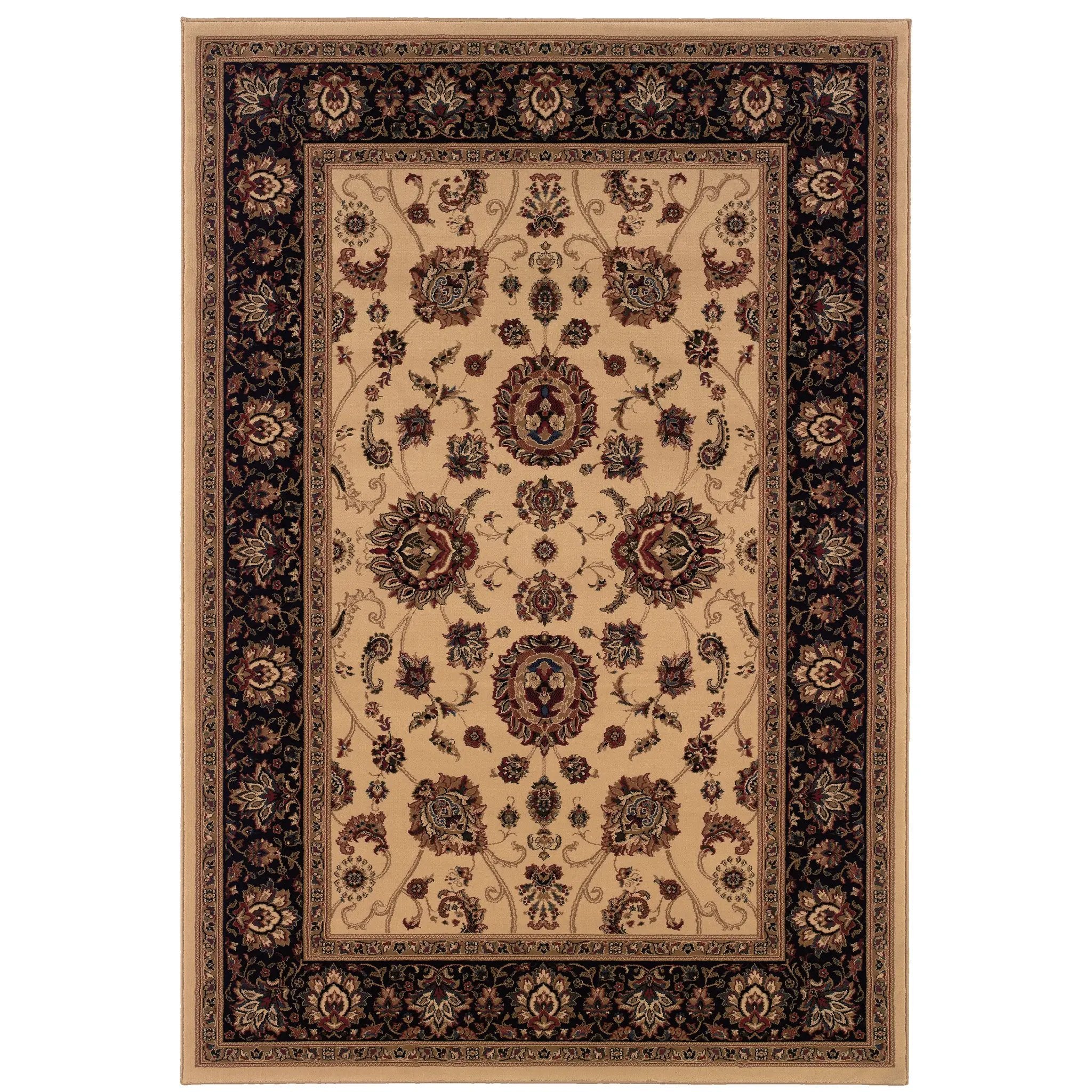 Ariana 130/7 Ivory/ Black Area Rug by Oriental Weavers