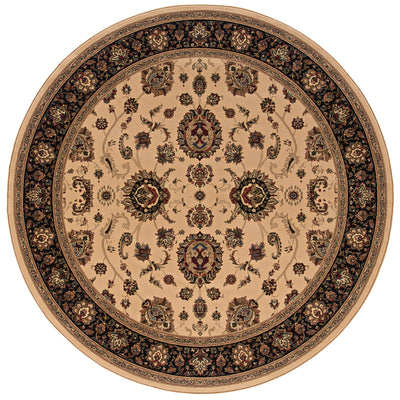 Ariana 130/7 Ivory/Black Area Rug, ivory black traditional oriental area rug with dramatic contrast and crisp detailed pattern.