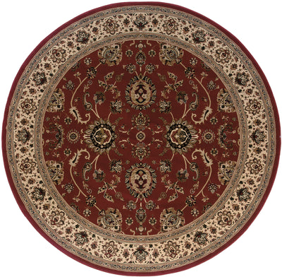 Ariana 130/8 Red/Ivory Area Rug, red ivory traditional oriental area rug with Old-World styling and intricate pattern definition.