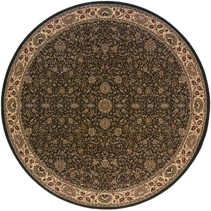 Ariana 172D2 Brown/Ivory Area Rug, brown ivory traditional oriental area rug with classic pattern detail and crisp updated hues.