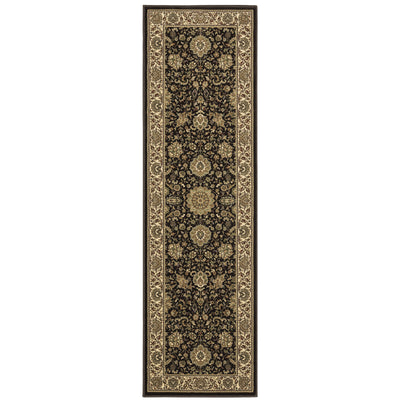 Ariana 172D2 Brown/Ivory Area Rug, brown ivory traditional oriental area rug with classic pattern detail and crisp updated hues.