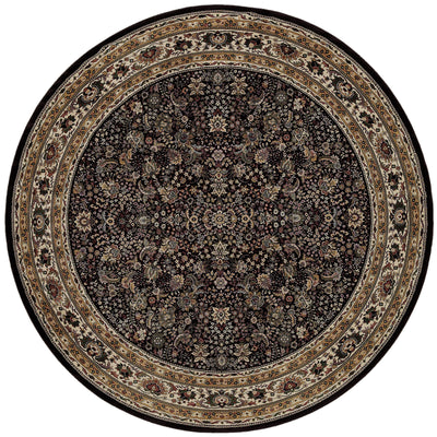 Ariana 213K8 Black/Ivory Area Rug, black ivory traditional oriental area rug with dramatic contrast and crisp detailed pattern.