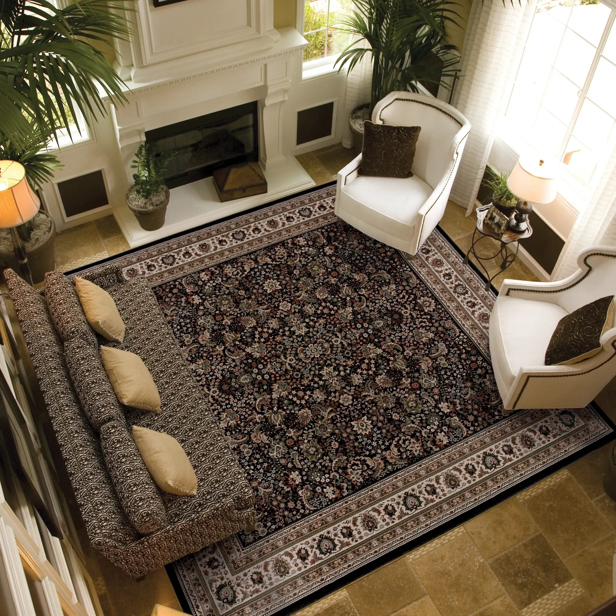 Ariana 213K8 Black/ Ivory Area Rug by Oriental Weavers