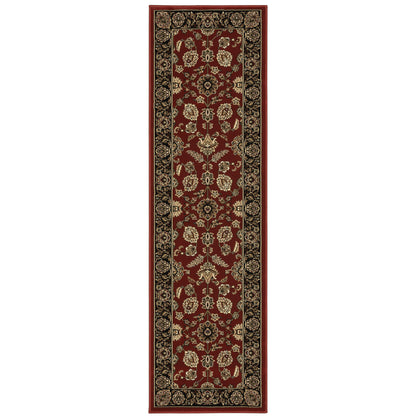 Ariana 271C3 Red/Black Area Rug, red, black traditional oriental area rug with bold color and detailed collector-style pattern.