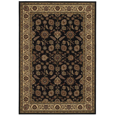 Ariana 271D3 Brown/Ivory Area Rug, brown ivory traditional oriental area rug with crisp Old-World pattern styling.