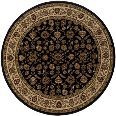 Ariana 271D3 Brown/Ivory Area Rug, brown ivory traditional oriental area rug with crisp Old-World pattern styling.