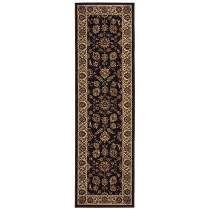 Ariana 271D3 Brown/Ivory Area Rug, brown ivory traditional oriental area rug with crisp Old-World pattern styling.