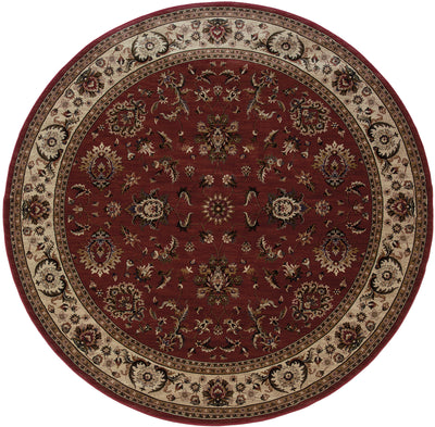 Ariana 311C3 Red/Ivory Area Rug, red ivory traditional oriental area rug with classic pattern detail and crisp updated color.