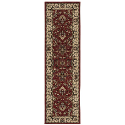 Ariana 311C3 Red/Ivory Area Rug, red ivory traditional oriental area rug with classic pattern detail and crisp updated color.