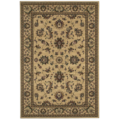 Ariana 311I3 Ivory/Green Area Rug, ivory green traditional oriental area rug with updated hues and refined collector-style design.